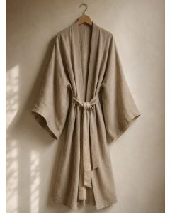 Linen Kimono Wrap — Ink Blue